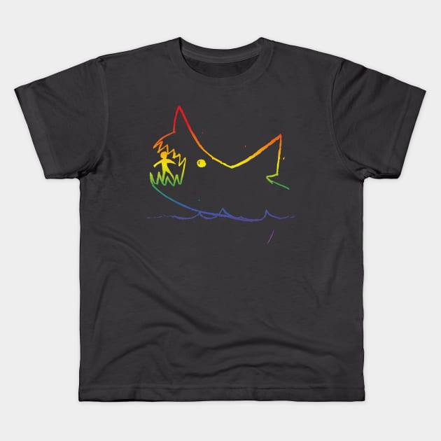 Jaws — Sketch (rainbow effect) Kids T-Shirt by GraphicGibbon